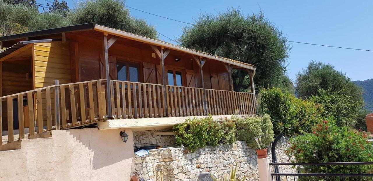Chalet Côte d'Azur Piscine Terrasse et Vue Mer Drap Exterior foto